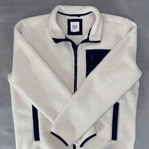 Gap White fleece zip up jacket